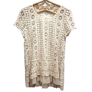 Ryu 100% cotton lace top size L